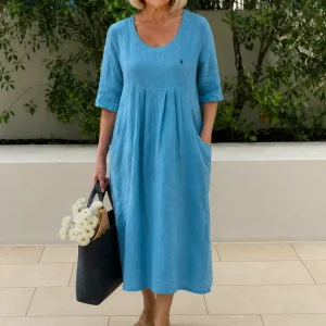 Coastal Linen Veckad Midi - Utförsäljning
