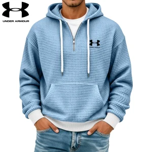 Texturerad Halv-zip Hoodie || Utförsäljning