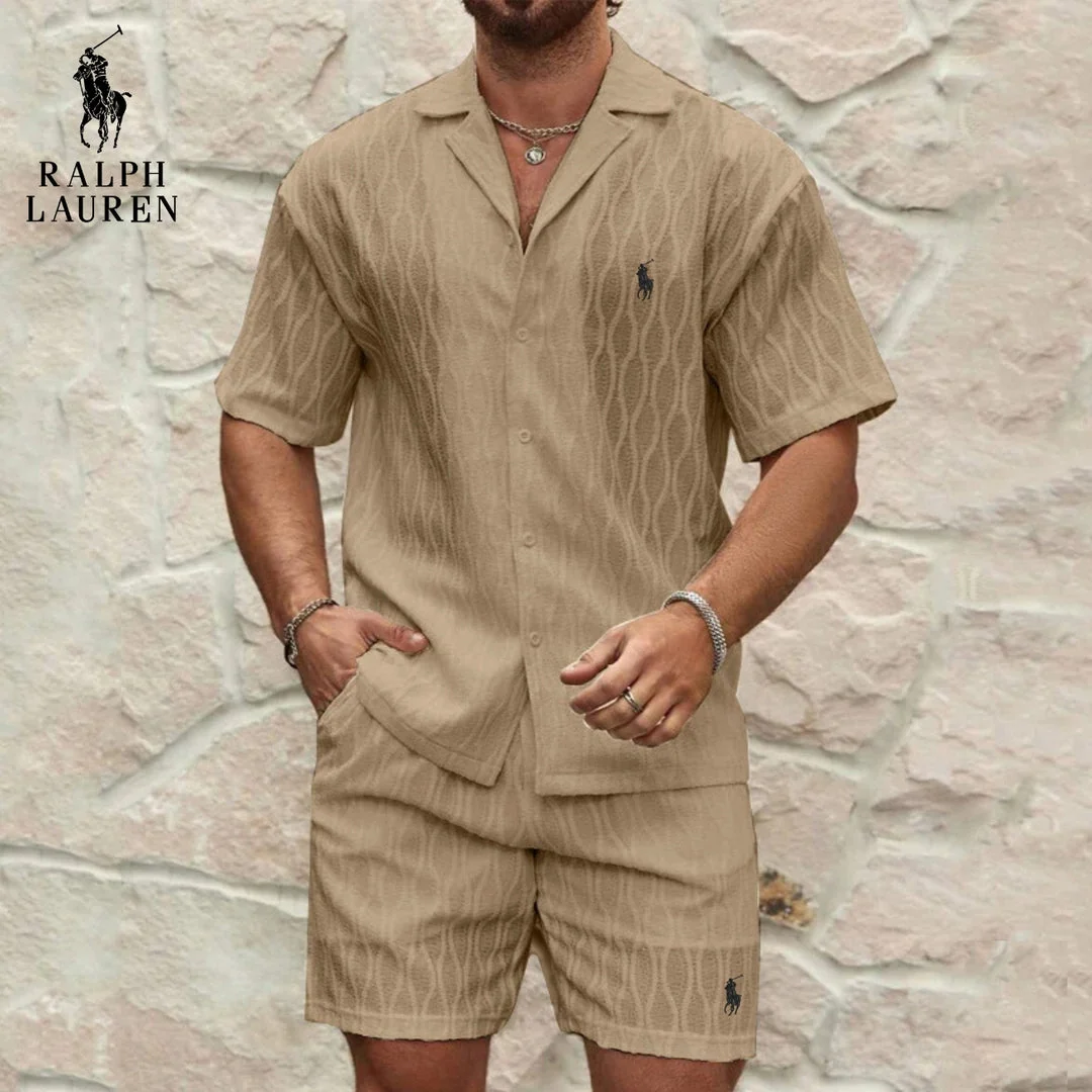 Sommarset med Texturerad Skjorta & Shorts || LAGERRRENSNINGSPRIS - Bild 4