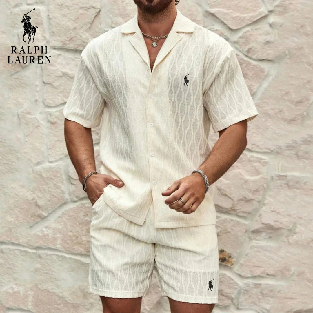 Sommarset med Texturerad Skjorta & Shorts || LAGERRRENSNINGSPRIS - Bild 2