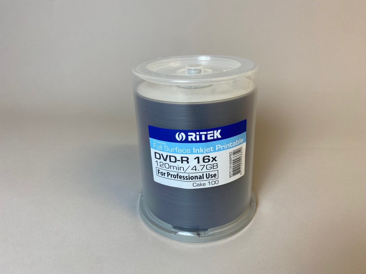 RITEK DVD-R White Inkjet 100-cakebox