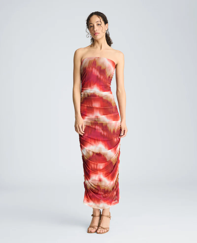 Strapless ruchad midikjol